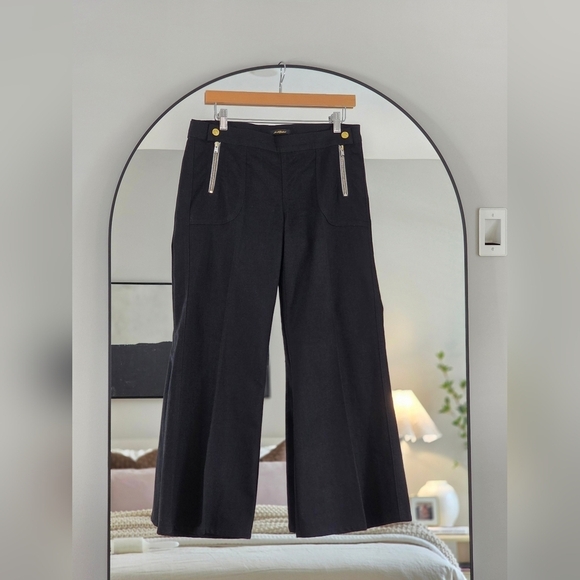 7 For All Mankind Black Denim Wide Leg Jeans, Size 29 - Picture 1 of 13